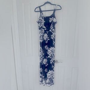 Navy blue and white Maxi Dress